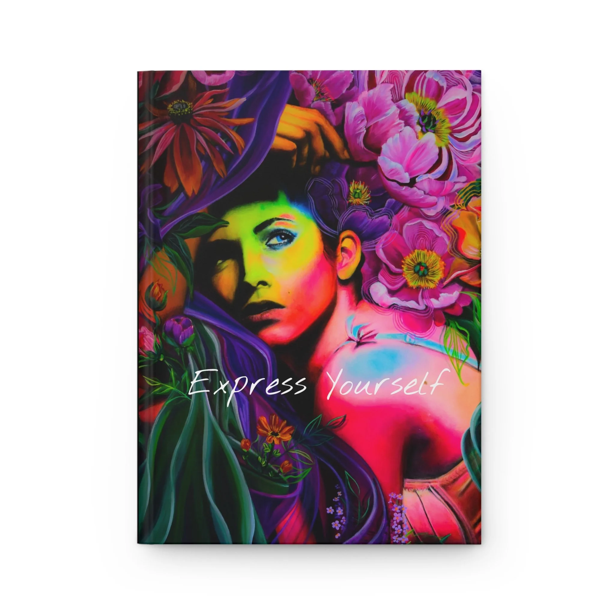 Hardcover Journal — 'Express Yourself' featuring the collaborative painting 