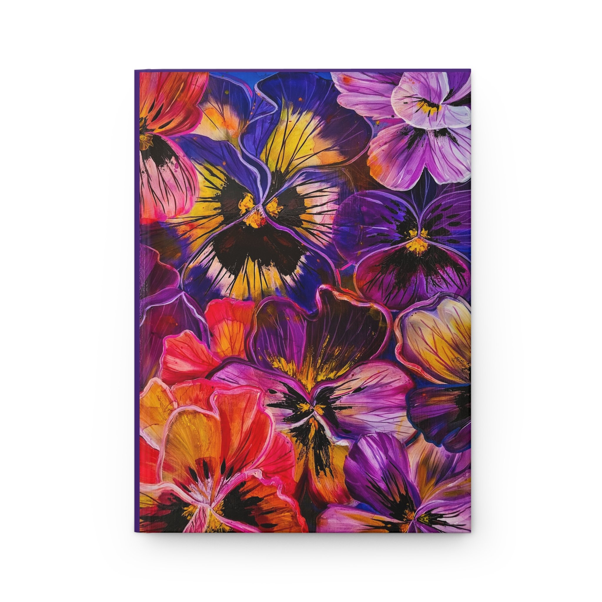 Floral Pansy Hardcover Journal — Vibrant Art Notebook by T.H. Elliott
