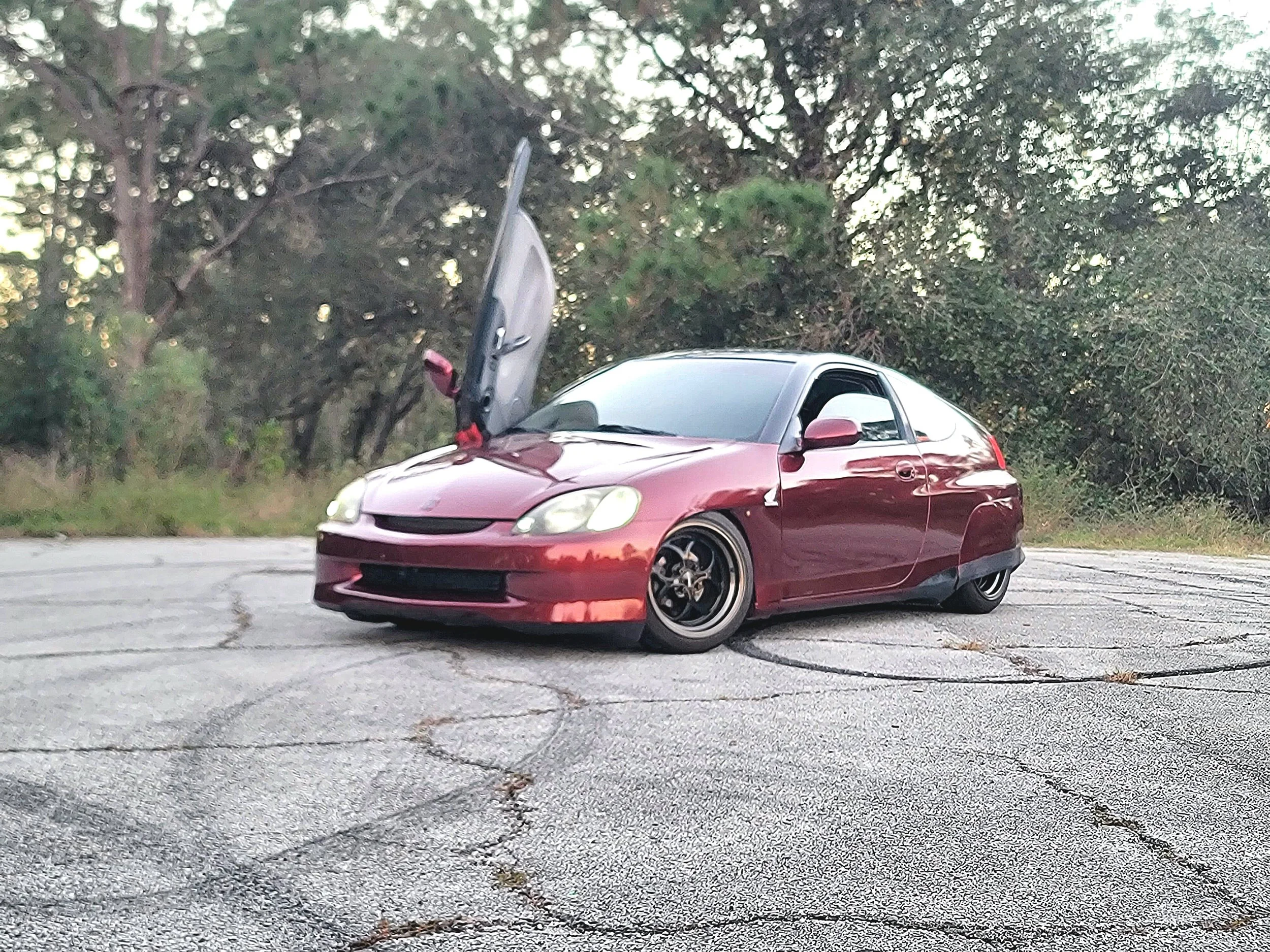 Stance-sight Project Cybersled built by Tigerroad Performance, fully Vinyl Wrapped in Vinyl Frog's GMP31/PET Glossy Metallic Rosewood Red