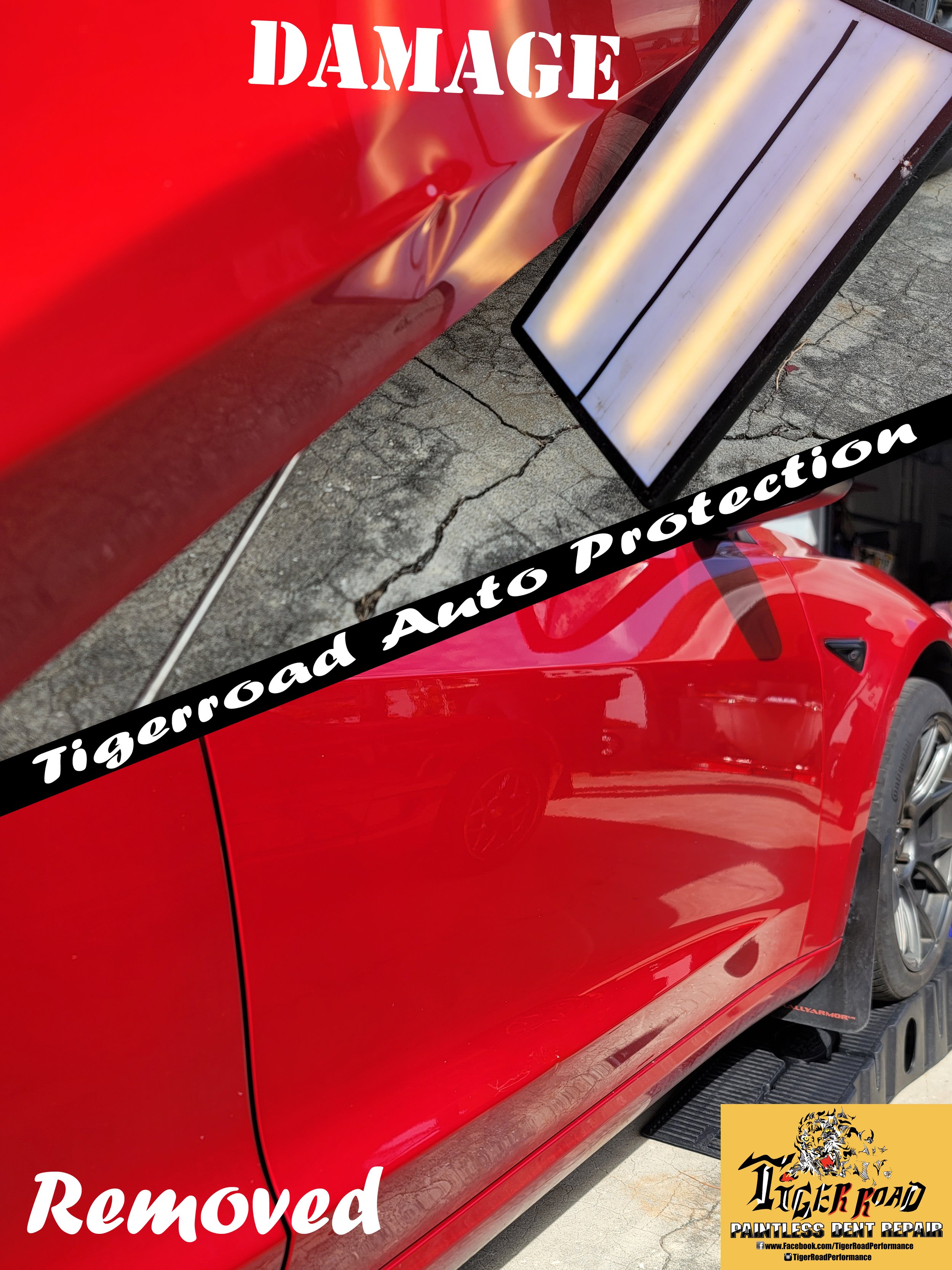 Tesla Lower Bodyline Dent with Crown in Aluminum