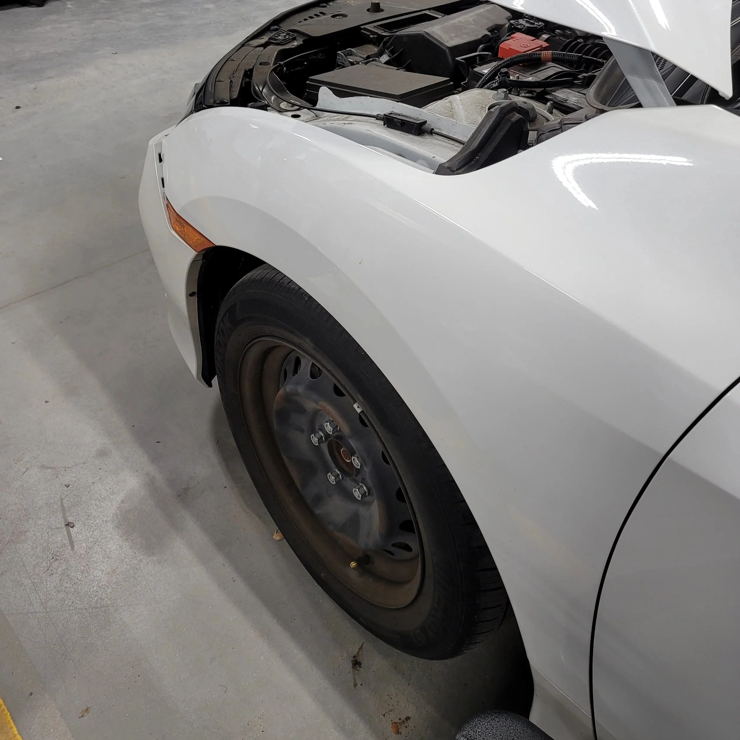 2016 Honda Civic Large Fender bodyline Dent Completed After PDR.