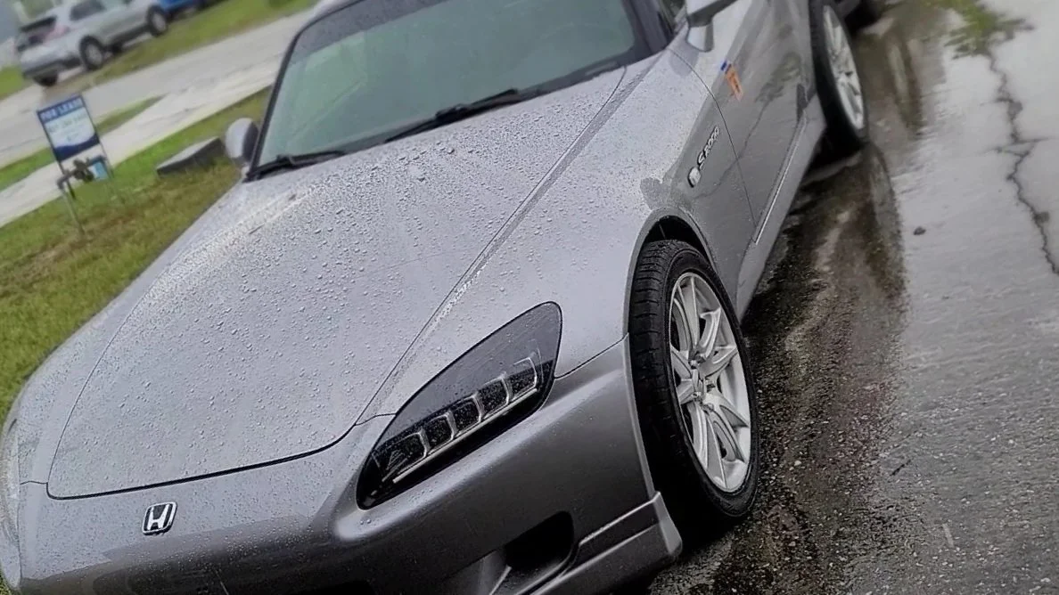 2000 AP1 S2000 with Acura TLX Jewel Eye Headlights by Vision Autoworks and Tigerroad Performance, full Ceramic Coating repelling water