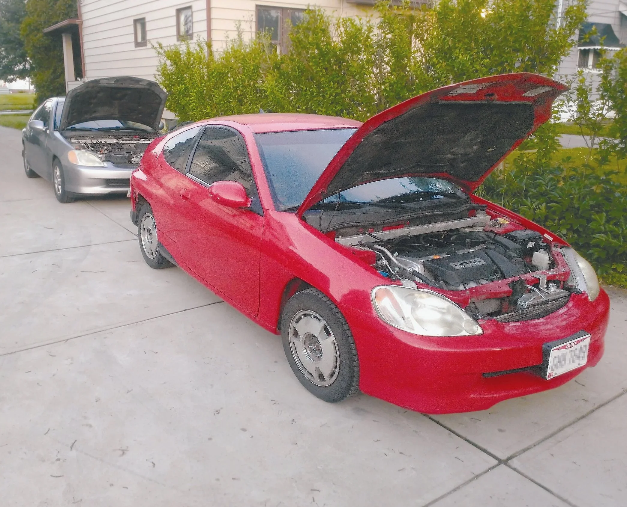 Project Double Dragon before Kswap and Project Mushu with Kswap, both Honda insights have more information to be found at @TigerroadPerformance on instagram