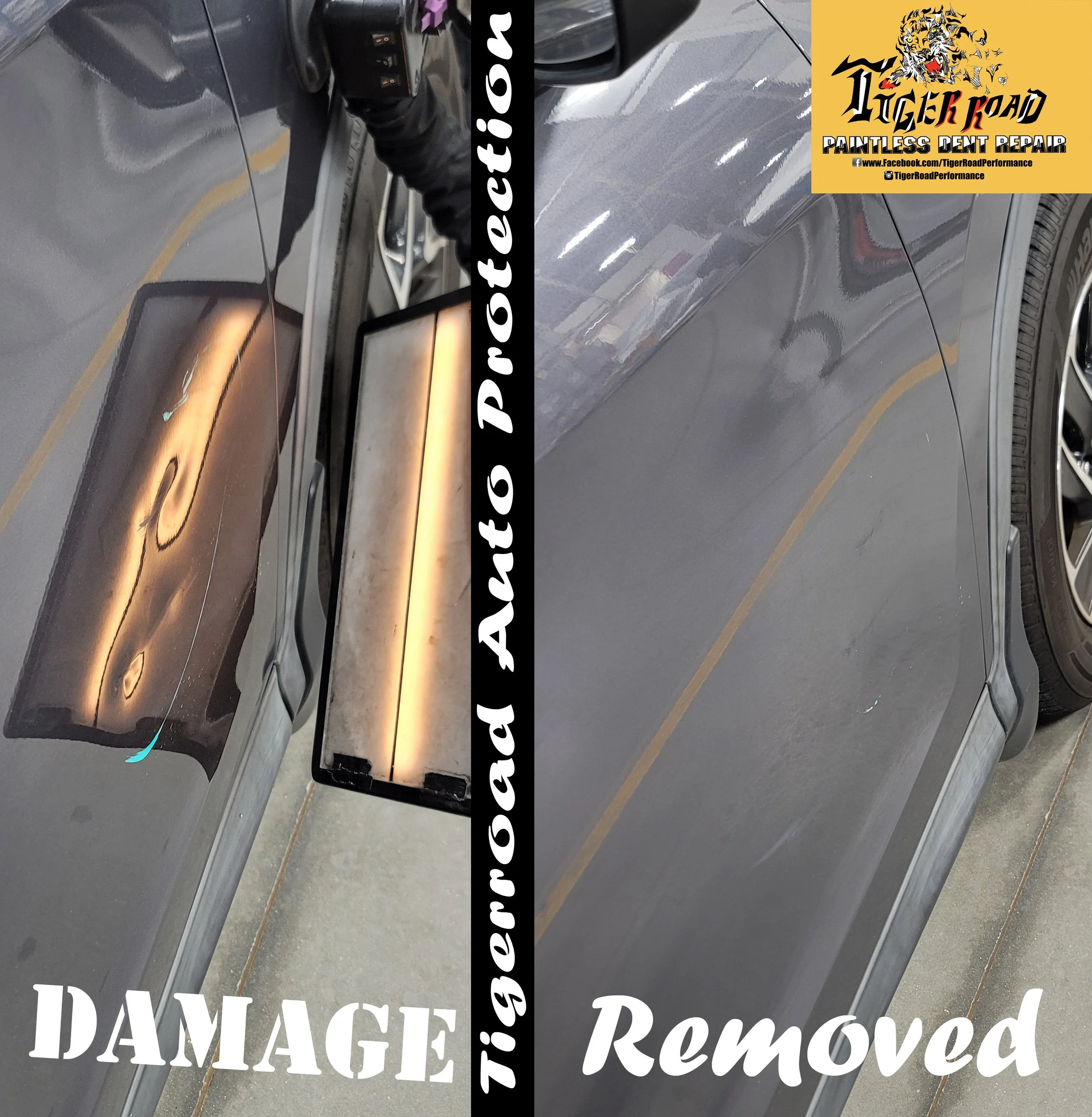 Multiple Crease Dents in front of Door