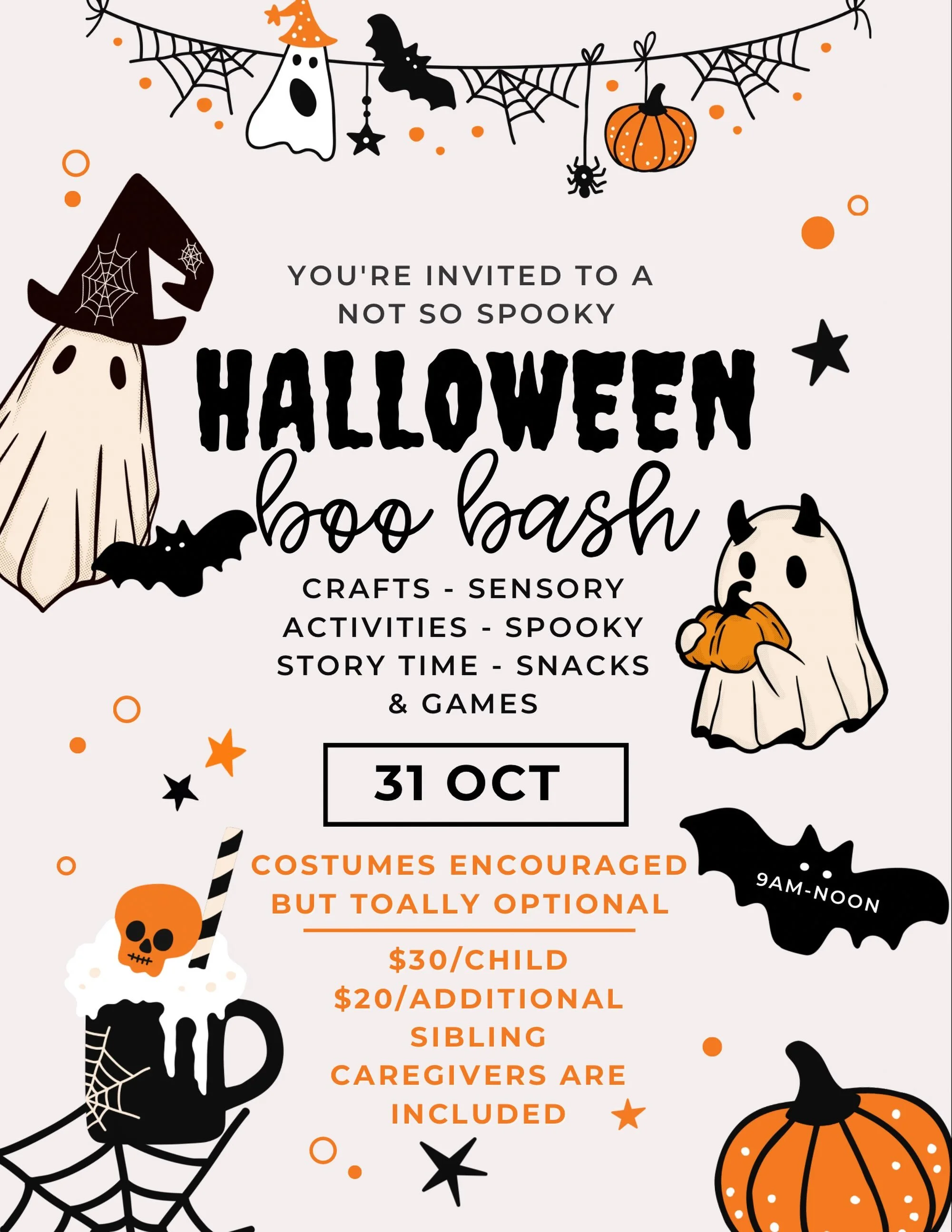 Join Us for a Not-So-Spooky Boo Bash! 🎃

Get ready for Halloween fun without the frights! Bring your little ghouls and goblins to our Not-So-Spooky Boo Bash during open play this Halloween. It&rsquo;s the perfect, low-scare celebration packed with s
