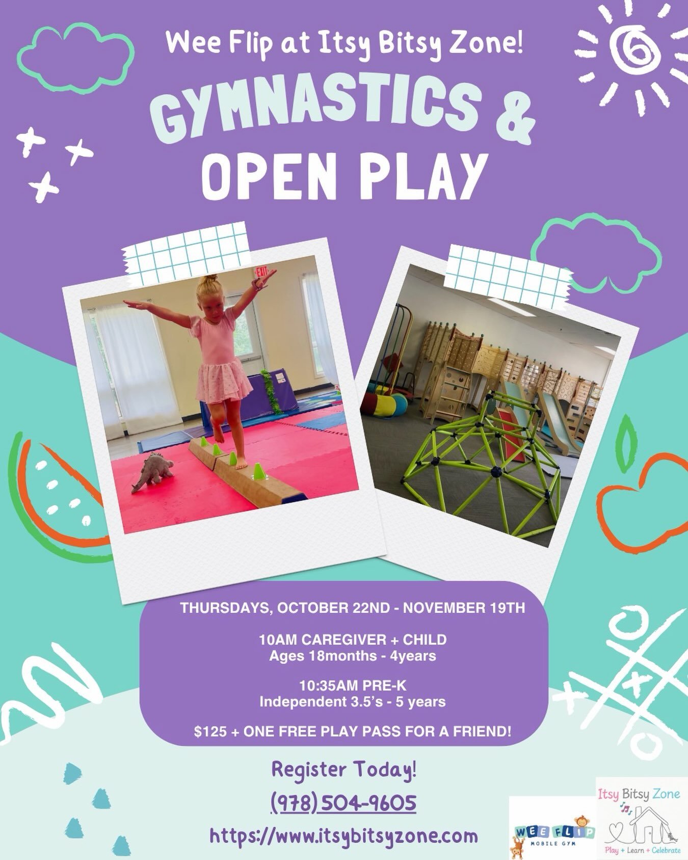 Get ready to tumble, climb, and play! 🤸✨

Fall session 2 is just around the corner and this session we're offering BOTH a caregiver/child class and an independent class for our preschool friends!! 

Help your little ones build balance, strength, and