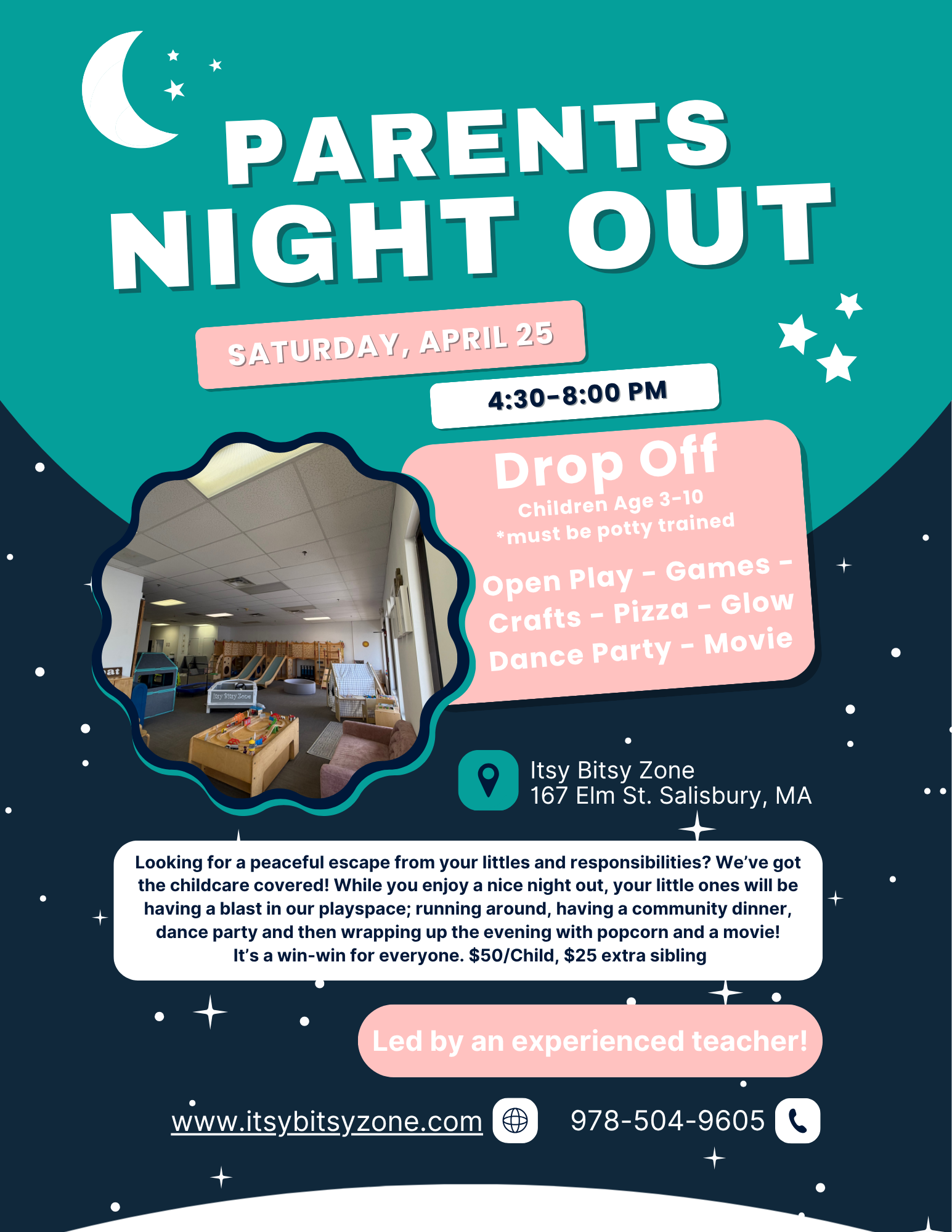 Kids Night Out-SATURDAY, APRIL 25 from 4:30-8:00 PM