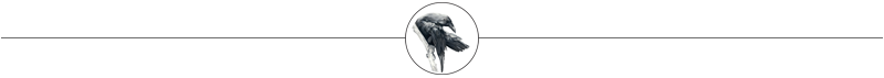 A black and white photo of a bird in a circular icon or logo at the top center of the image.