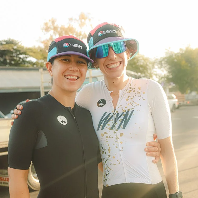 Happy female athletes