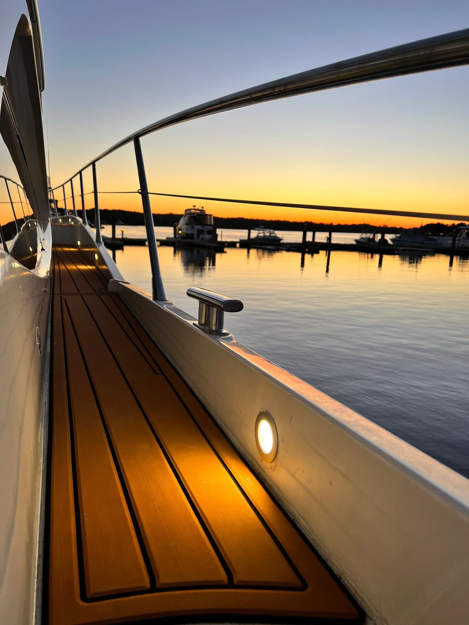Sunset view from the deck of the Sovereign 37 — luxury yacht charter in Fort Lauderdale & Miami