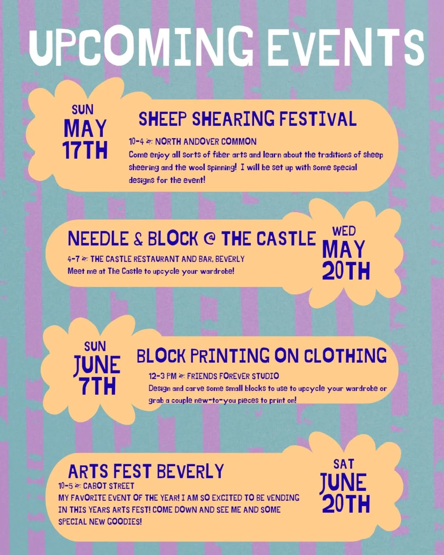 Check out the line up as I work to cross the school year finish line and get ready for summer!