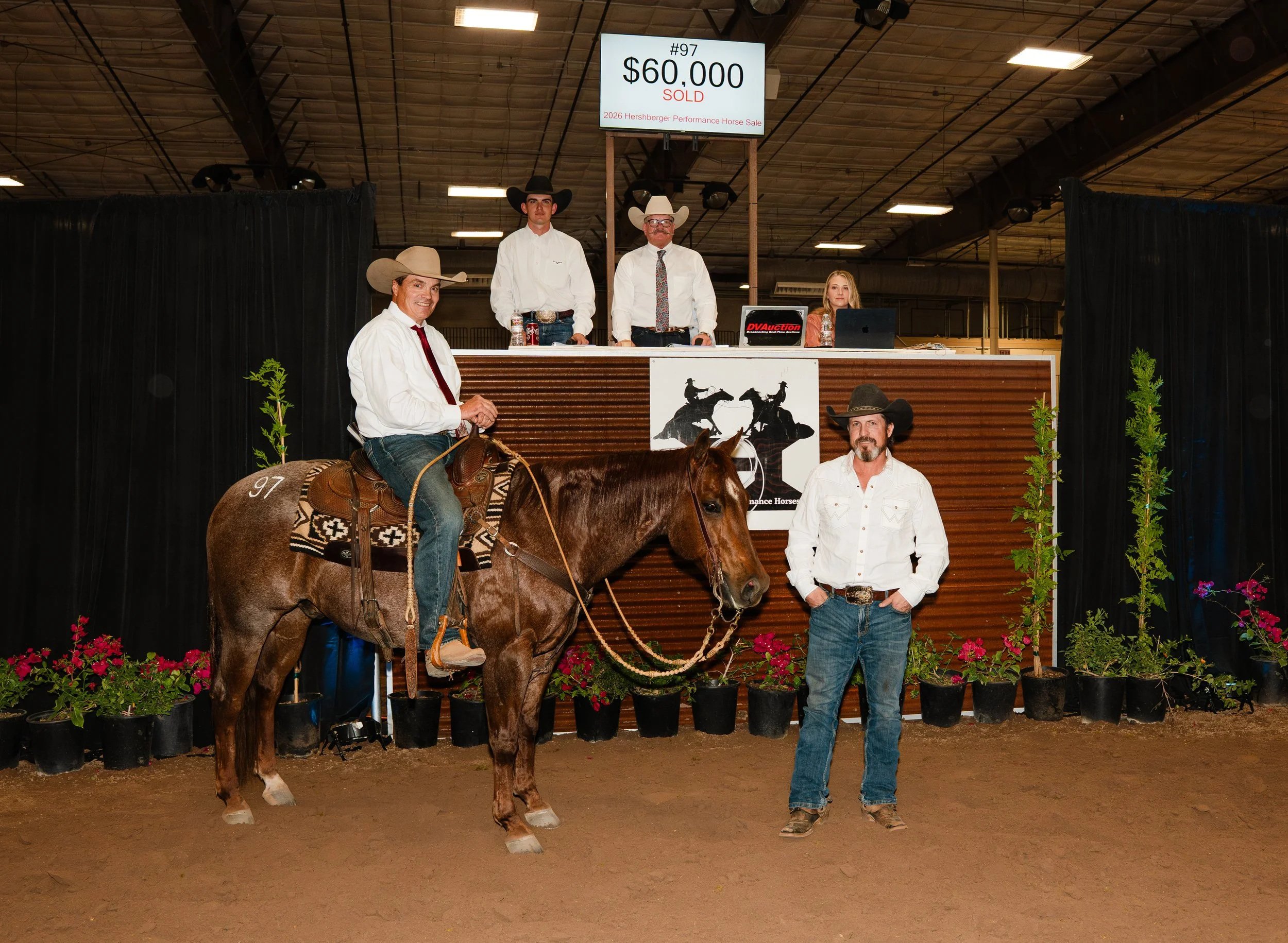 High Seller #97 - "Smart Allic" a 2017 Red Roan Gelding Consigned By Jason Hershberger sold for $60,000