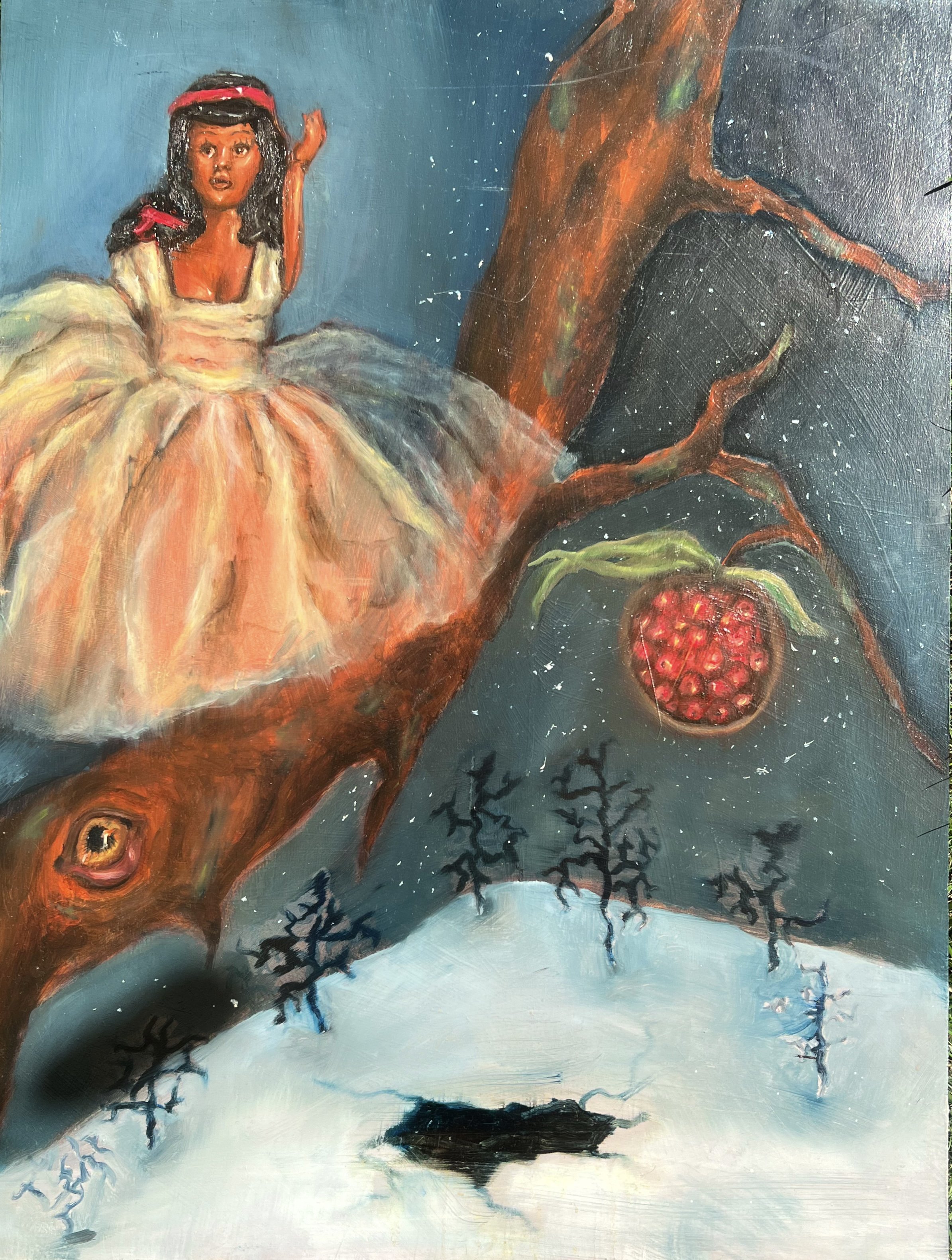 Arbol de Granada, Oil on Wood, 2026