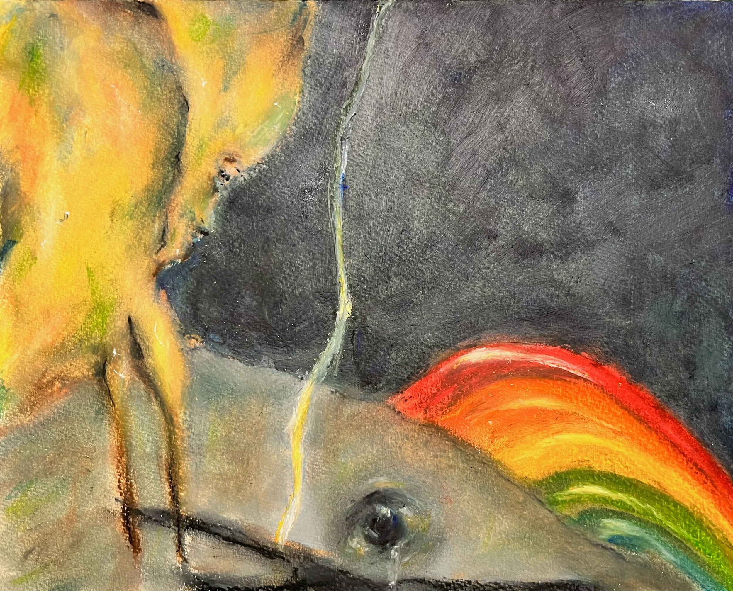 Across the hill, Oil on Paper, 2025