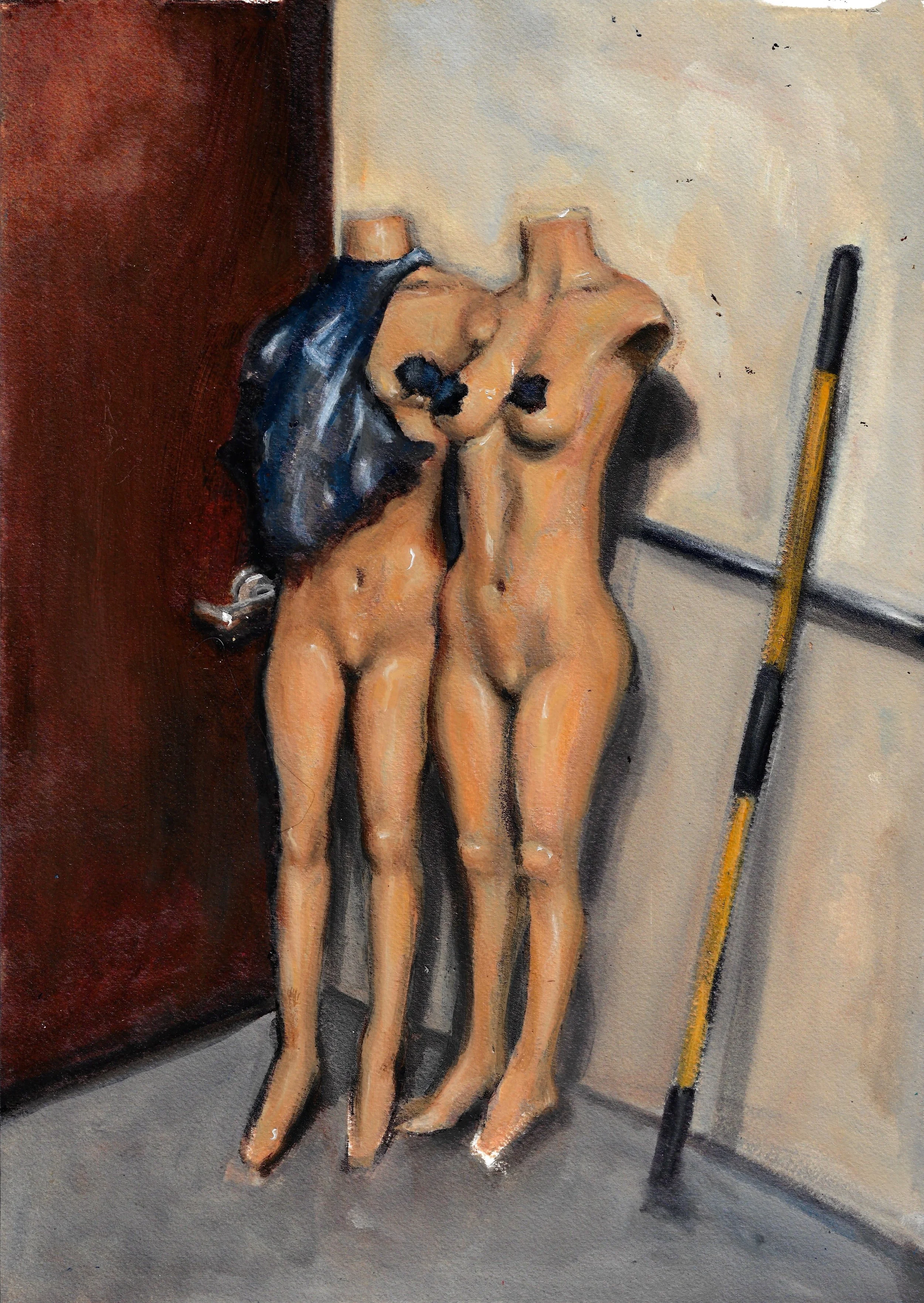 Santee Alley, Oil on Paper, 2026