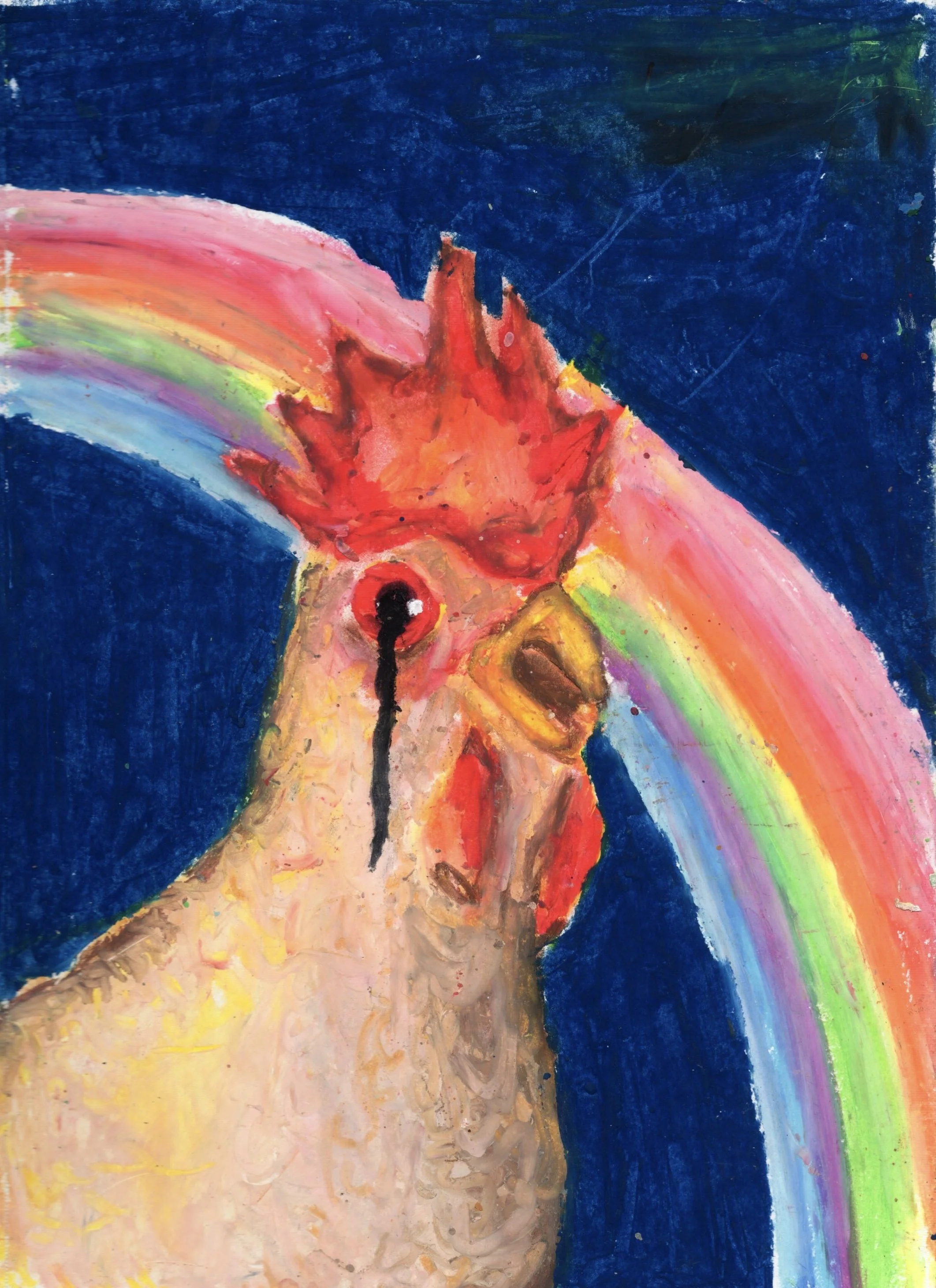Cock, Oil Pastels, 2024