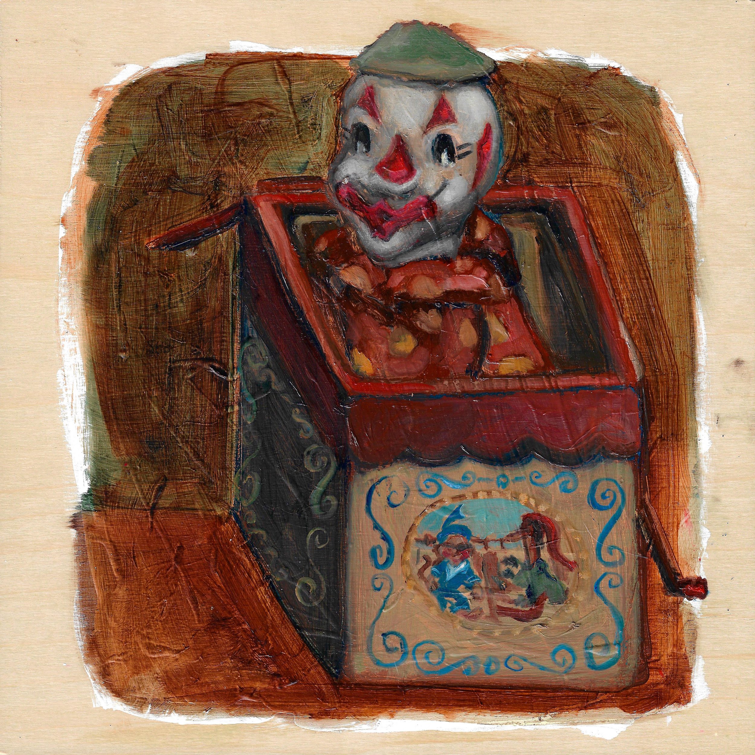 Jack in the Box, Oil on Wood