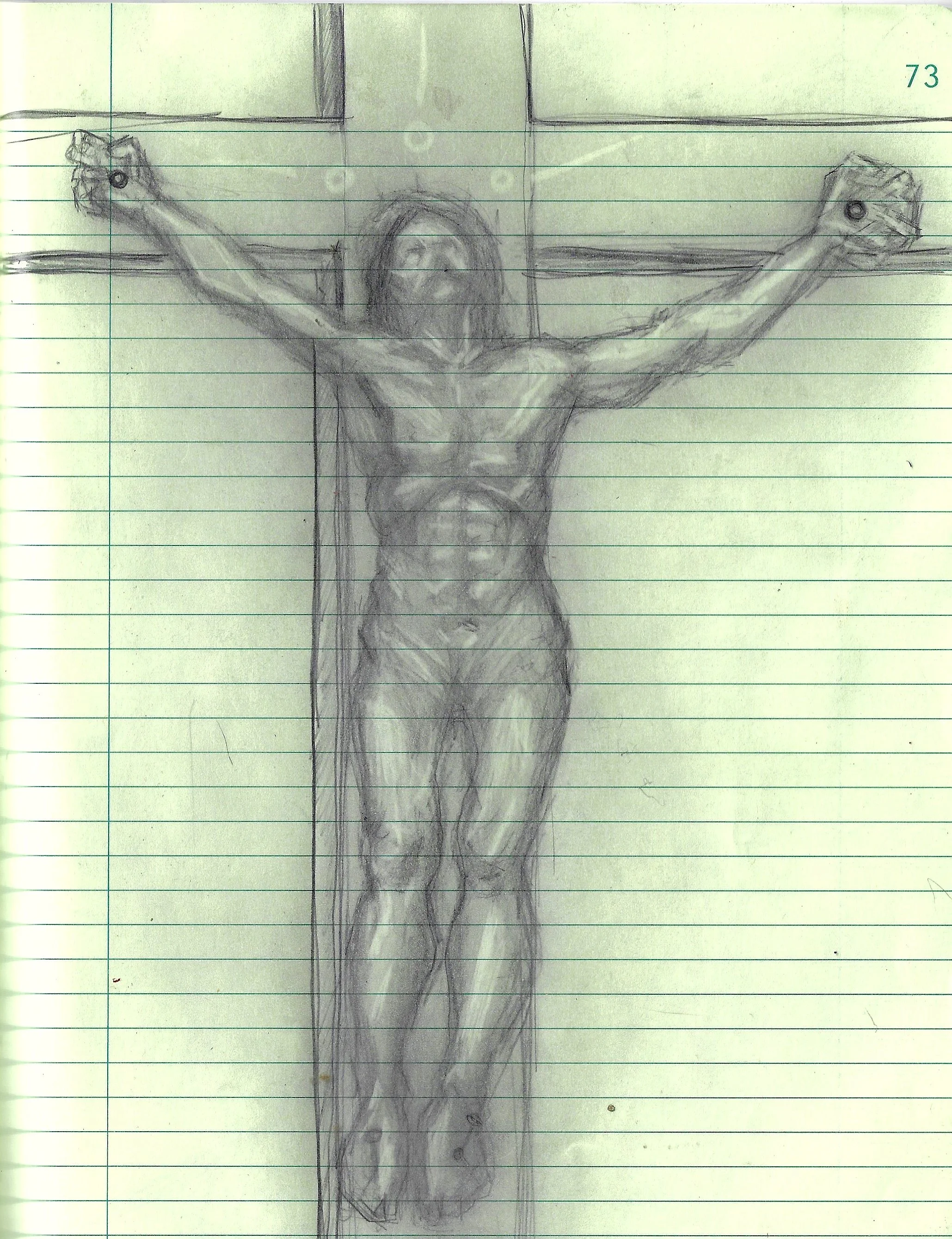 Jesus Crucified, Graphite on Sketchbook, 2025
