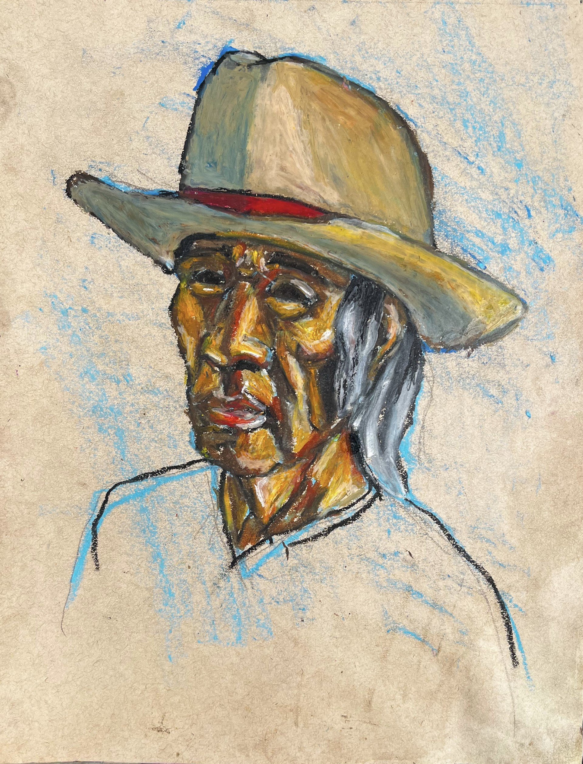 Vaquero Del Oeste, Oil Pastel on Paper.jpg