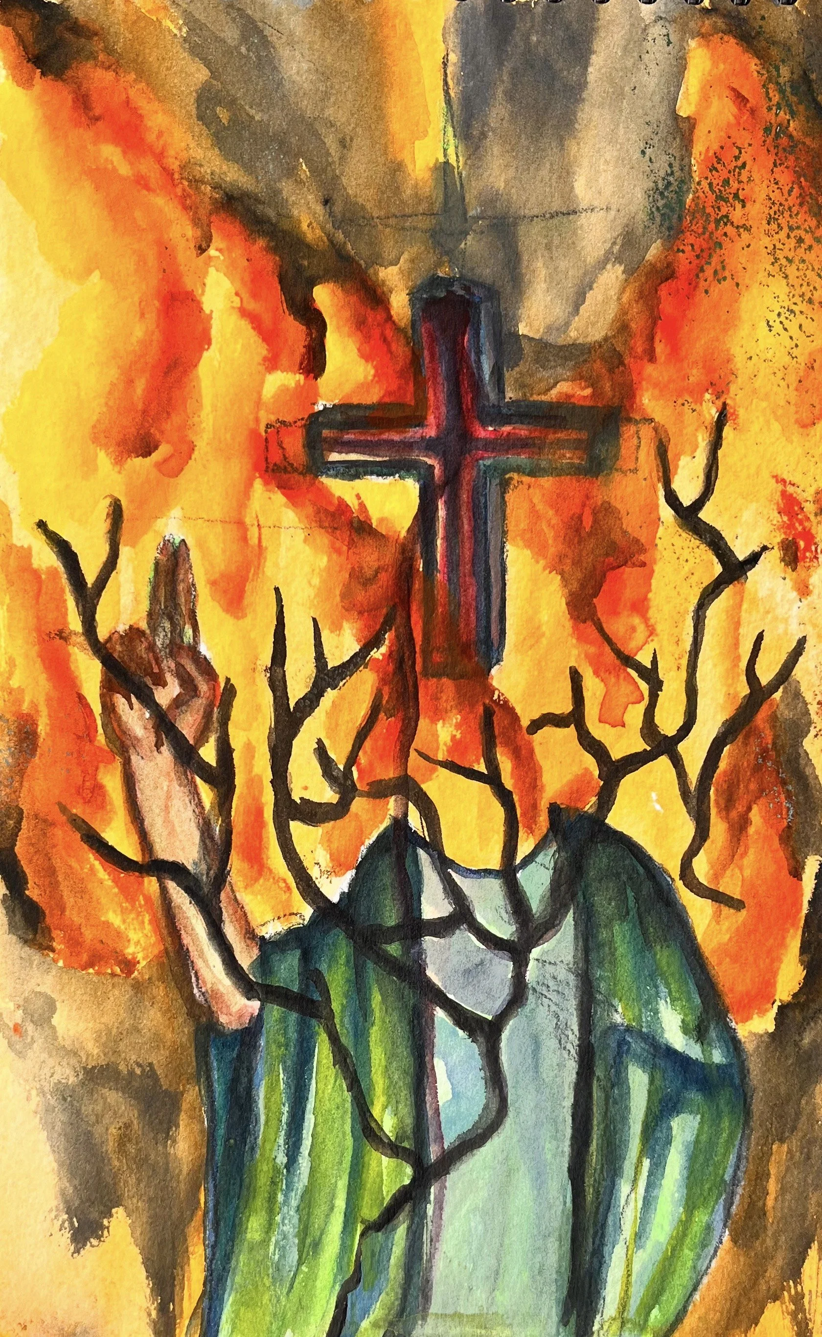 By Grace, Watercolor on Sketchbook, 2024