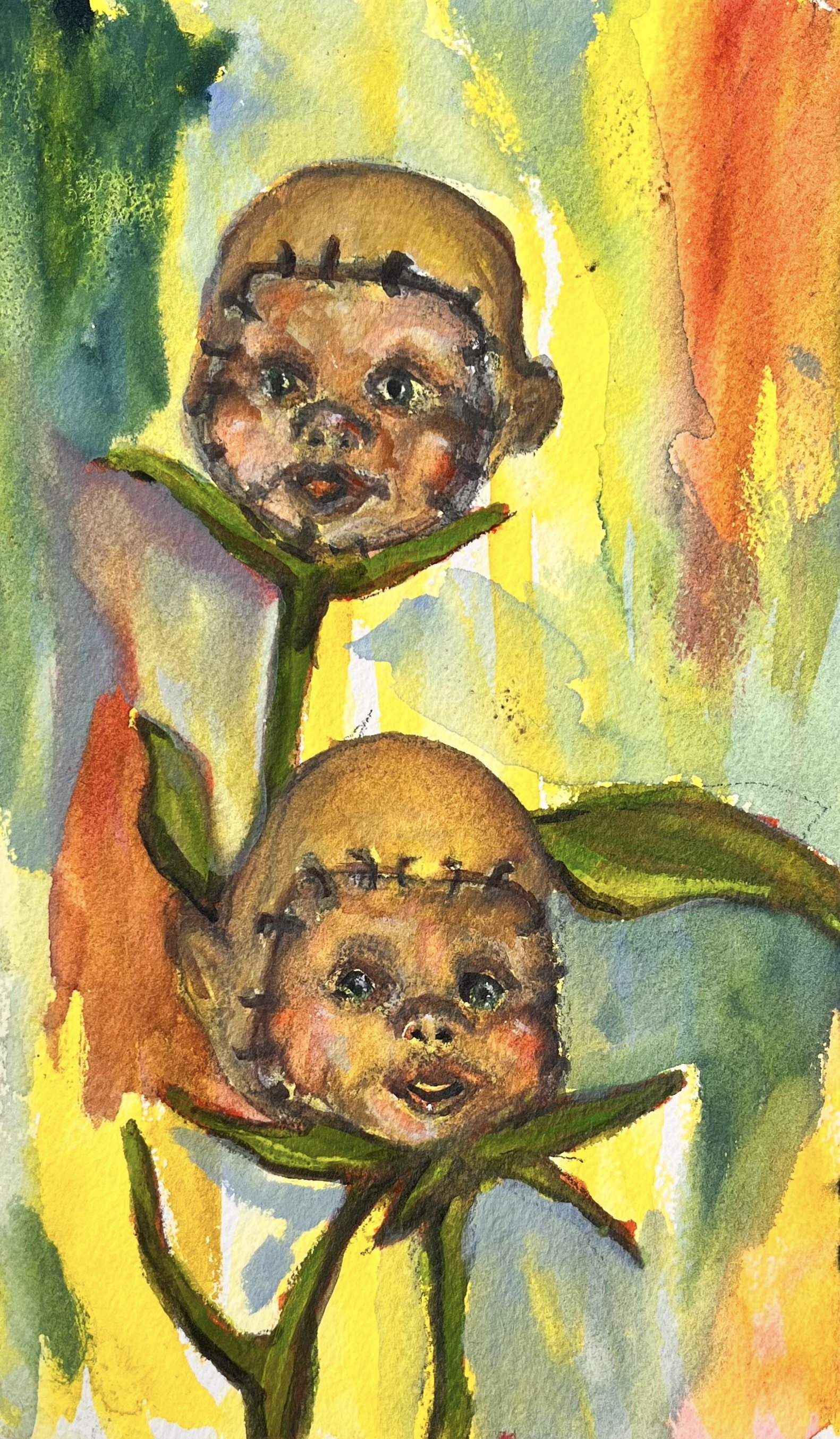 Baby Flowers, Water Color on Sketchbook, 2024