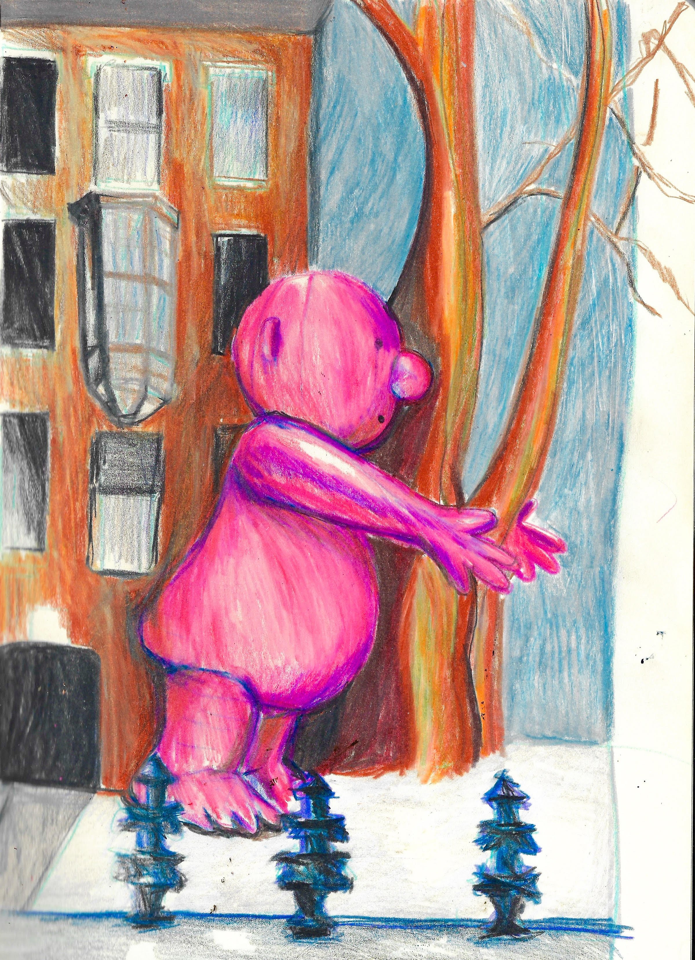 Near the tree, 2026, Color Pencil