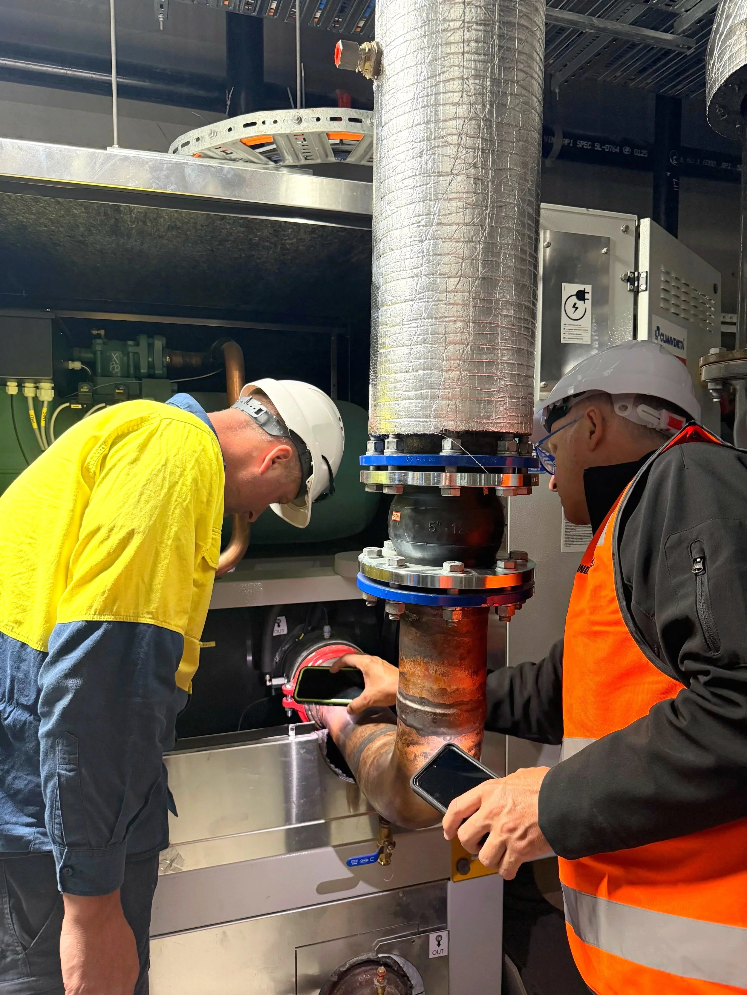 Engineering site walk with construction foreman