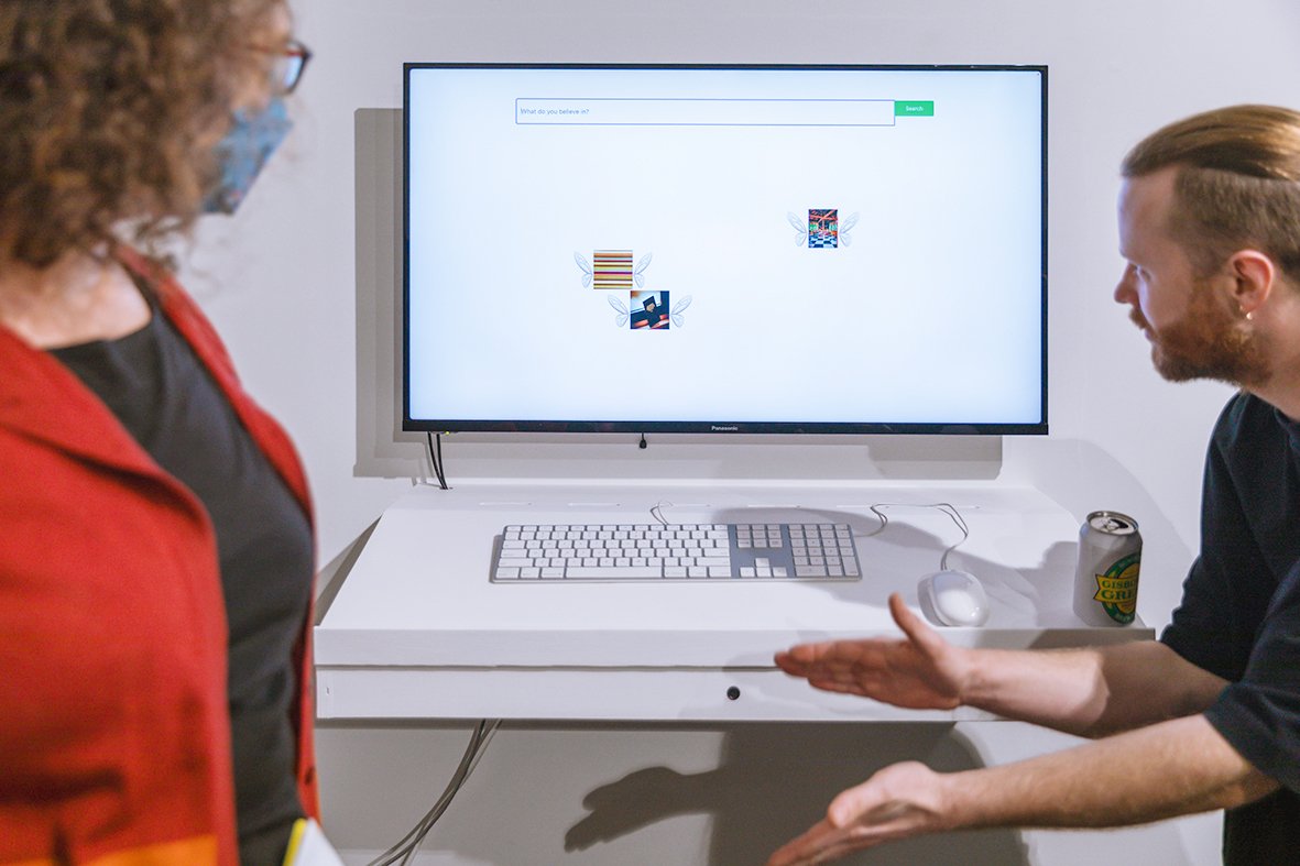 Erica Sklenars, Do you believe?, 2024.Interactive web-based artwork. Creative coder - Will Sklenars.
Photo: Ted Whitaker