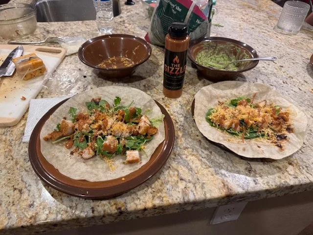 chicken wrap with the sizzle sauce