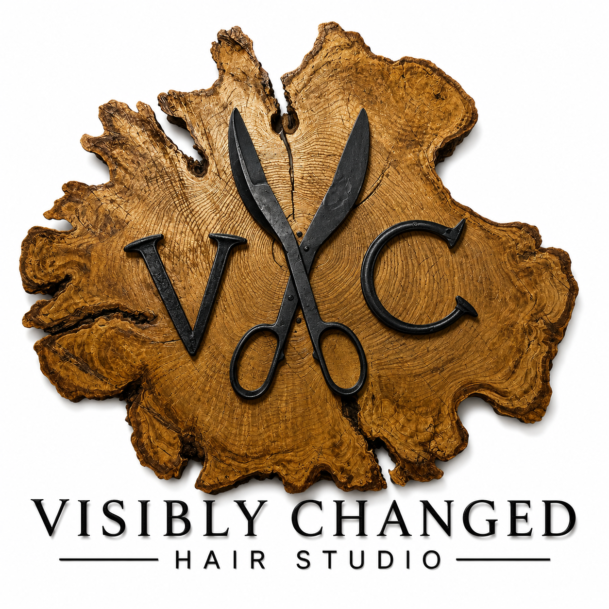 visibly changed hair studio logo