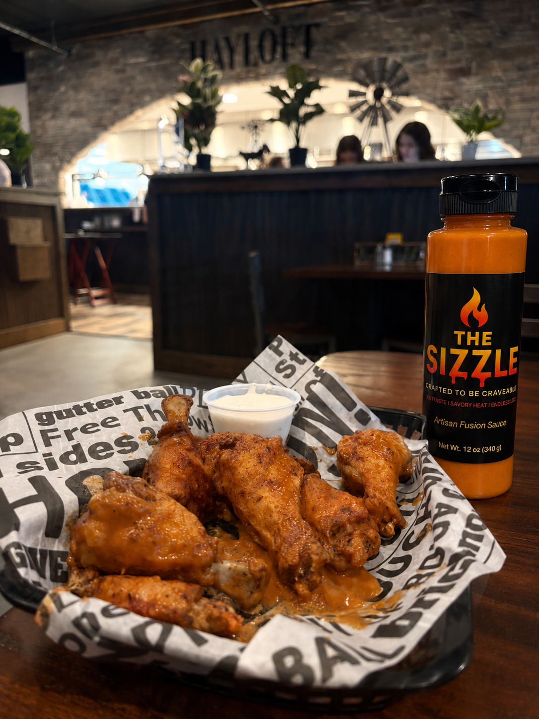 Hayloft bar & grille chicken wings with the sizzle sauce