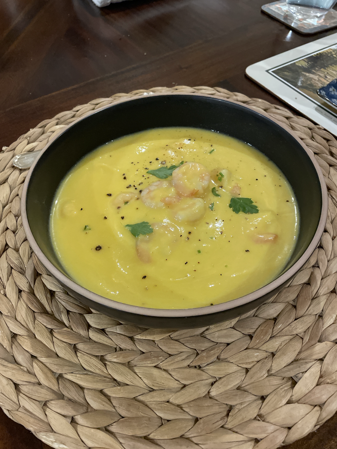 Golden Cauliflower Prawn Soup