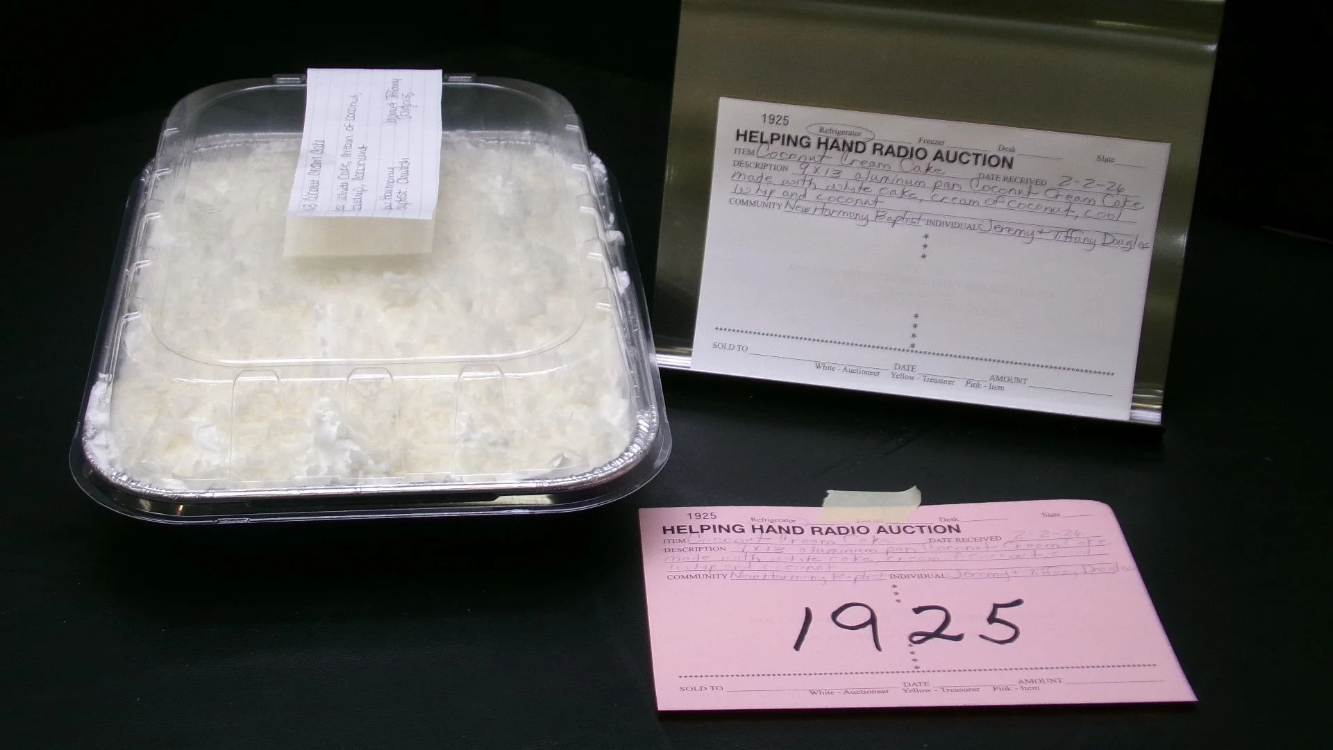 1 - Coconut Cream Cake by Jeremy & Tiffany Douglas (New Harmony Baptist Church).JPG