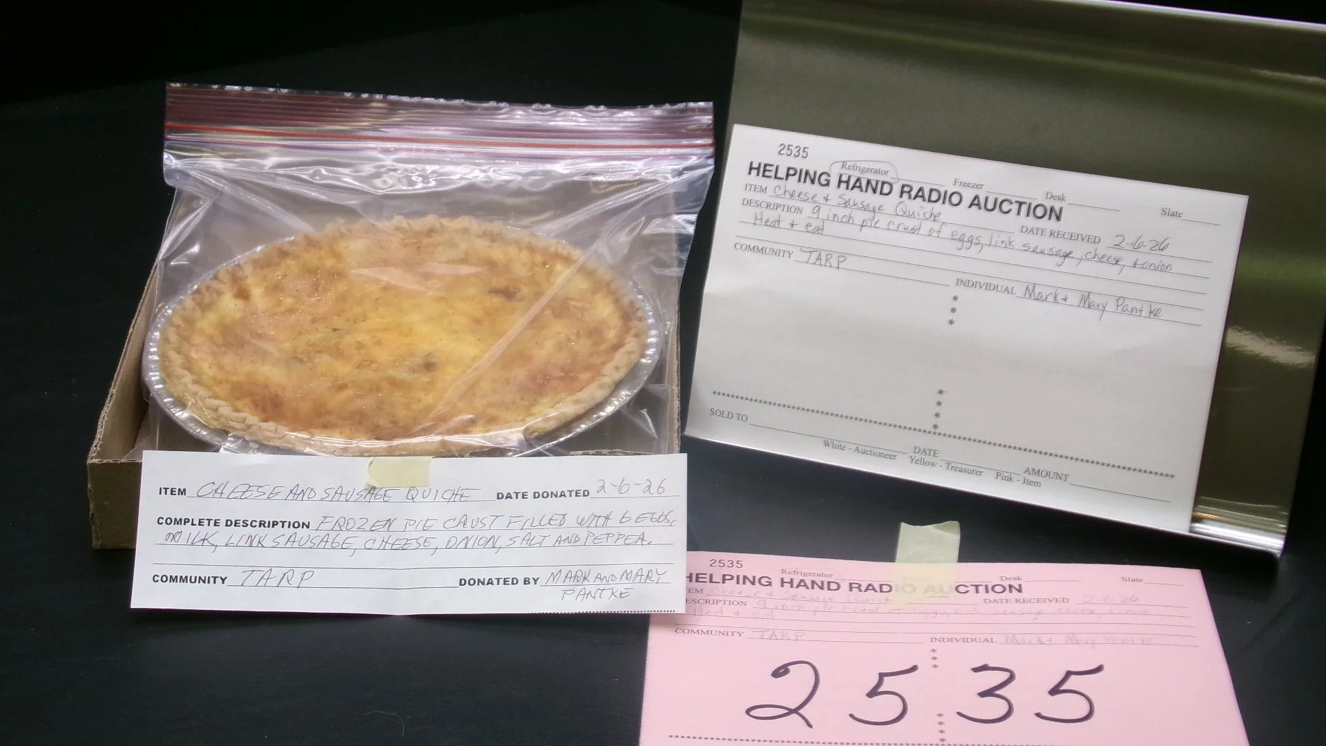 7 - Cheese and Sausage Quiche by Mark and Mary Pantke (TARP).jpg