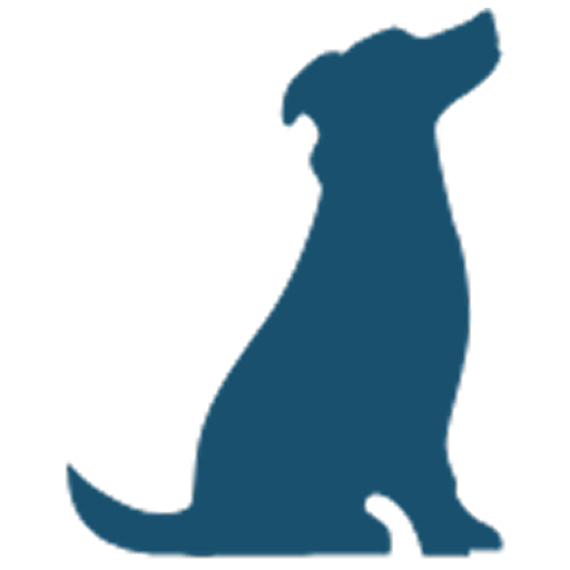 Silhouette of a sitting dog.