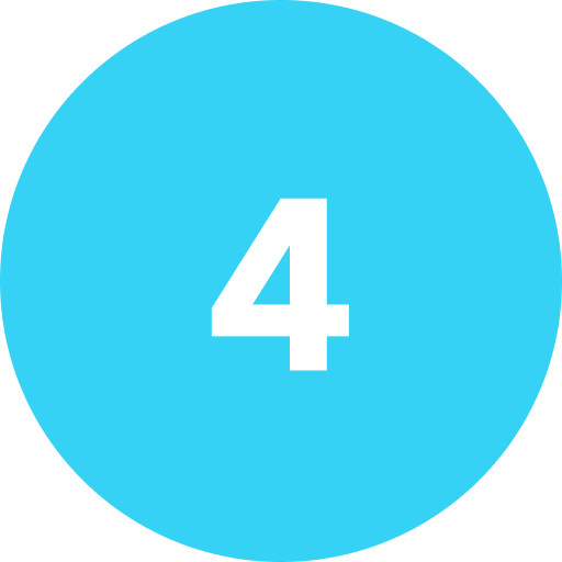 A blue circular icon with the white number 4 in the center.