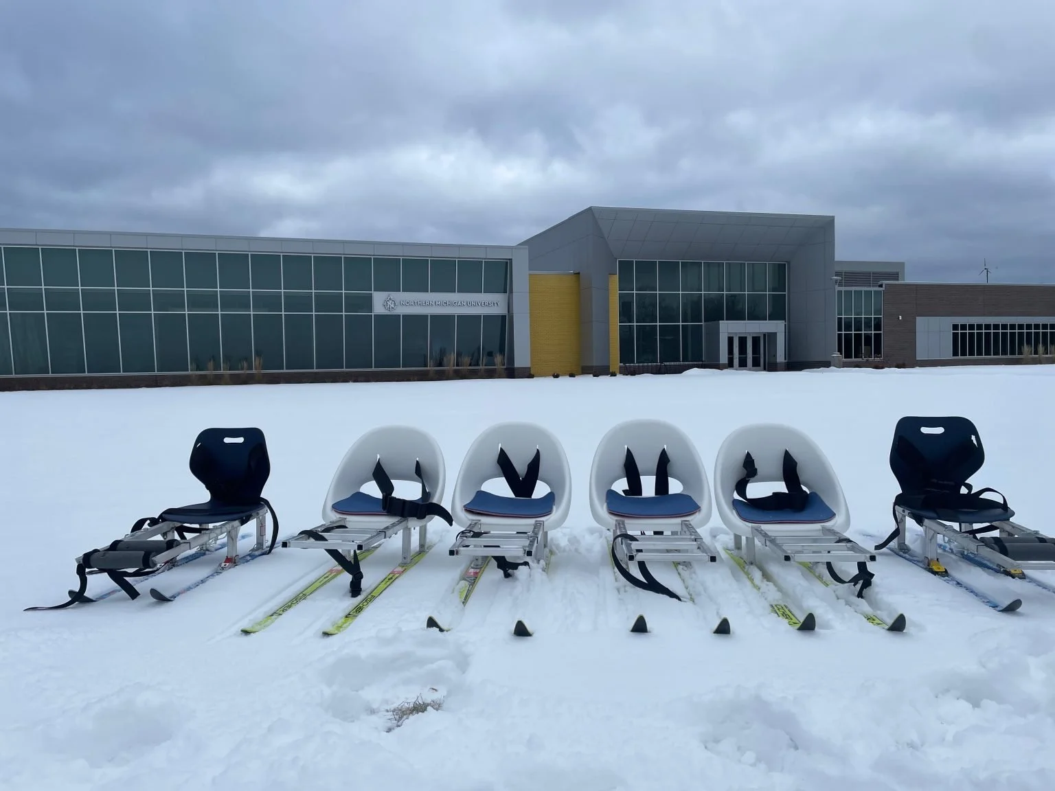 NMU Engineering Tech students have built several sit-skis for the SSC Adaptive Skiing program.