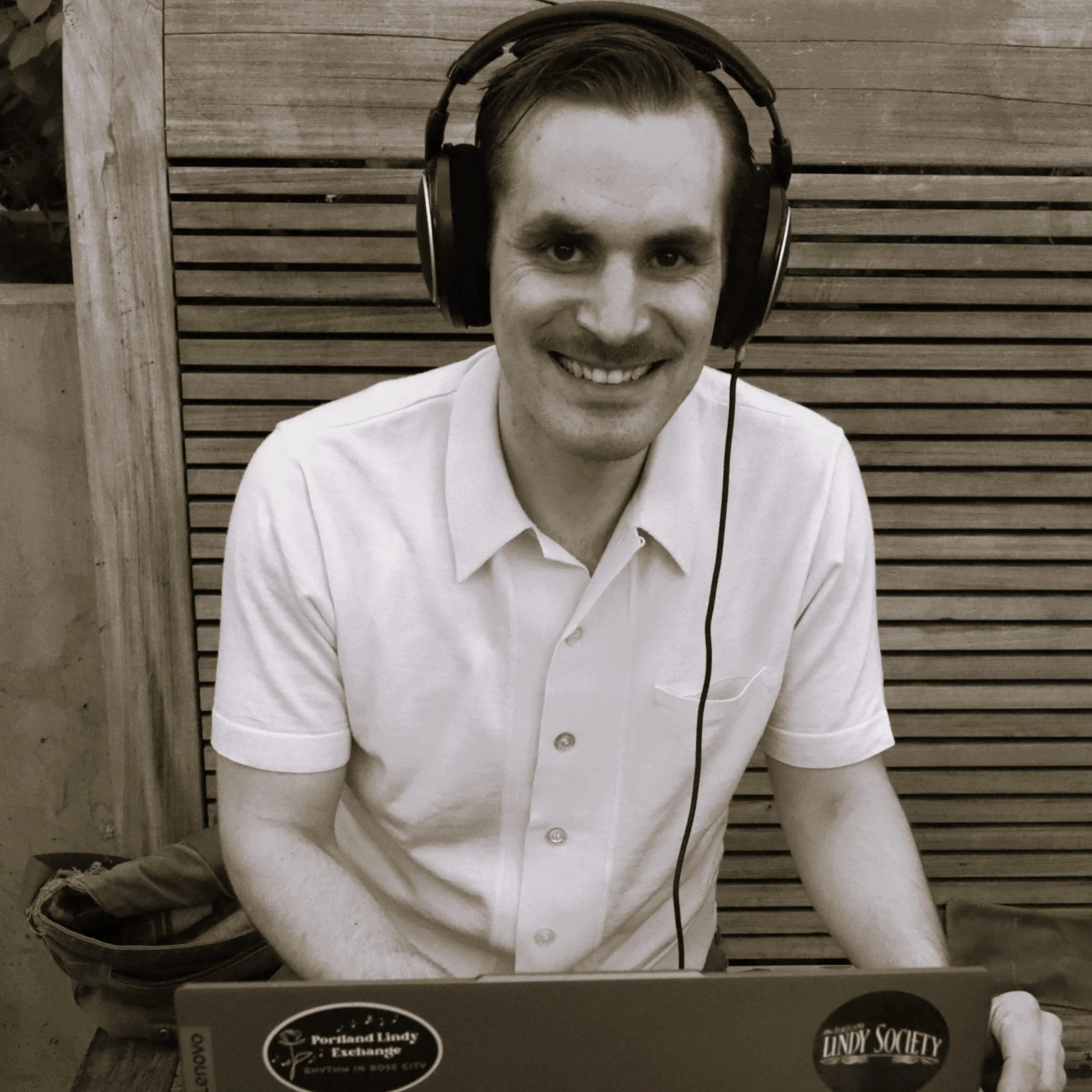 Mitchell Daniels regularly DJs around Portland at PLS and Stumptown dances. He has had the opportunity to DJ events like the Portland Lindy Exchange, Camp Jitterbug, and Camp Hollywood. The music was what first drove him to swing dancing, so he enjoy