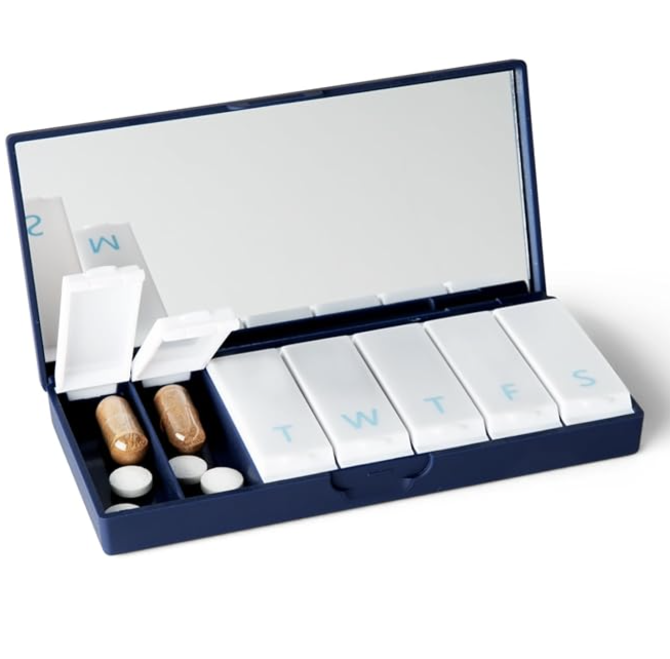 PORT X POLISH Designer Weekly Pill Box Organizer - Sleek, Compact & Perfect for Travel!
