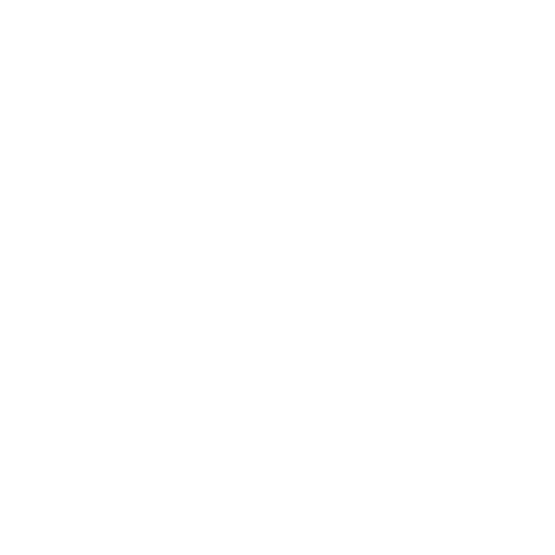 Line drawing of a dog with grooming tools, including a hairdryer and a comb, on a black background.