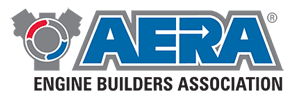 A logo for the Engine Builders Association featuring the word 'AERA' in bold blue letters.