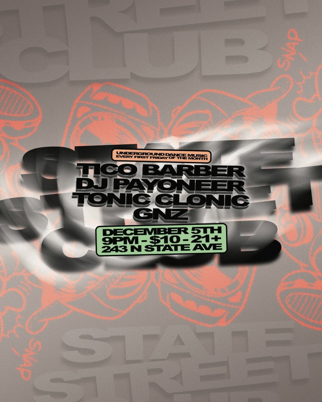 State Street Club - Tico Barber / DJ Payoneer / Tonic Clonic / GNZ