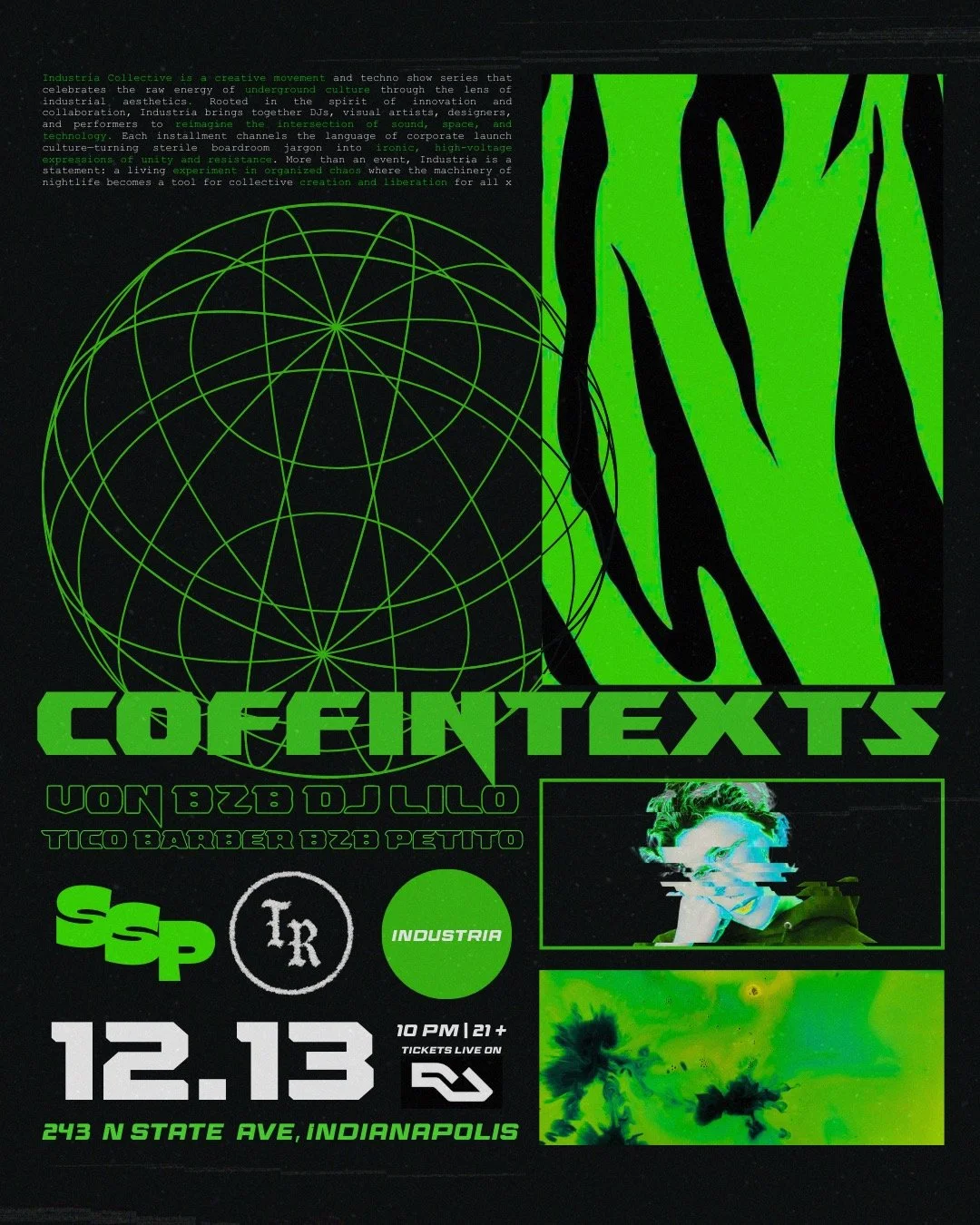 Industria presents COFFINTEXTS / VON b2b DJ LILO / TICO BARBER b2b PETITO
