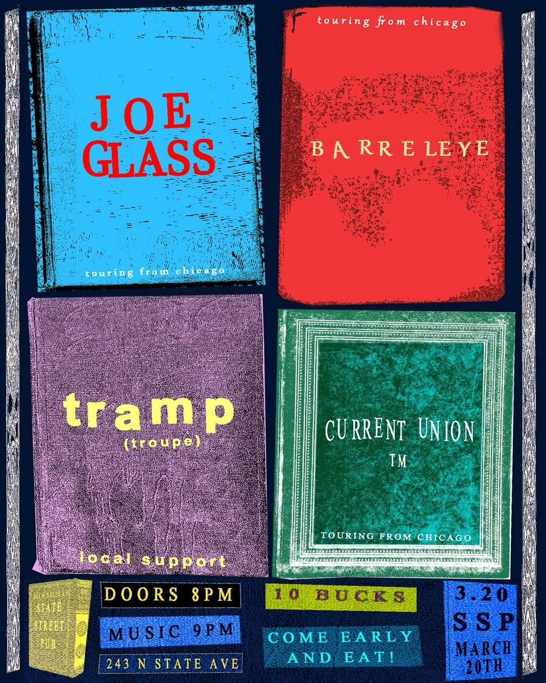 Joe Glass (Chicago, IL - of Sharp Pins), Barrelleye (Chicago, IL), Tramp
