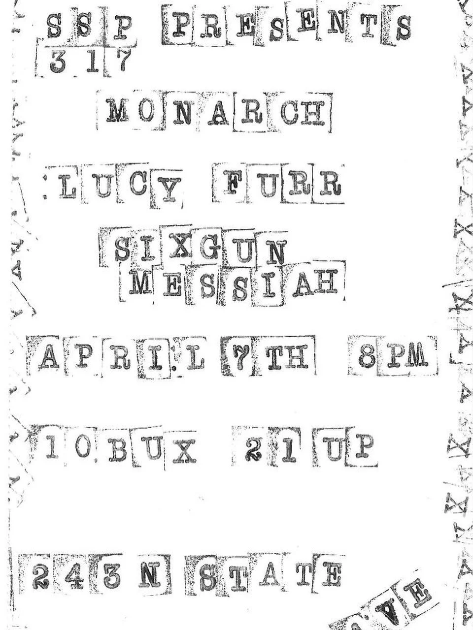 MONARCH / LUCY FURR / SIXGUN MESSIAH