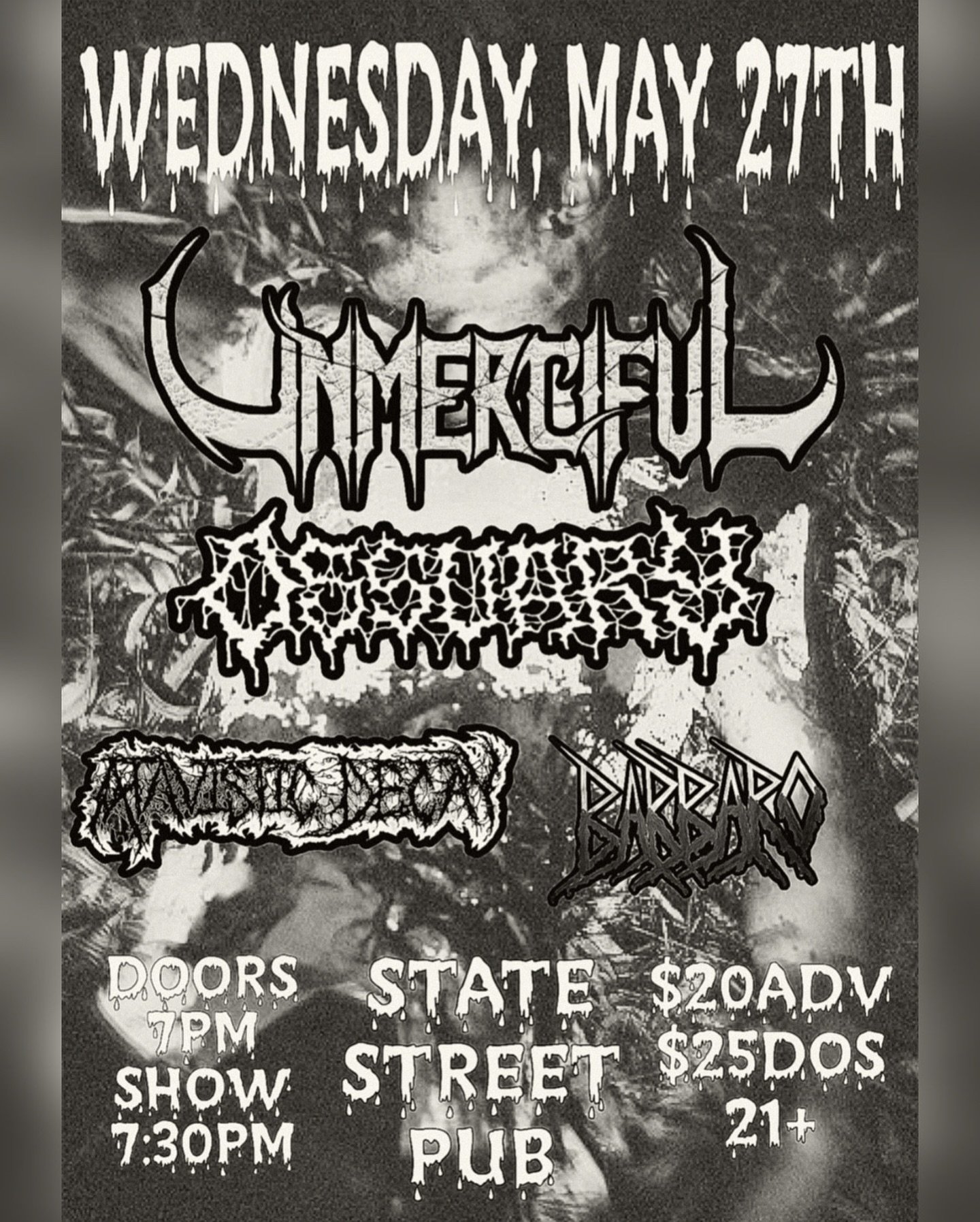 stranger attractions presents UNMERCIFUL / OSSUARY / ATAVISTIC DECAY / BARBARO