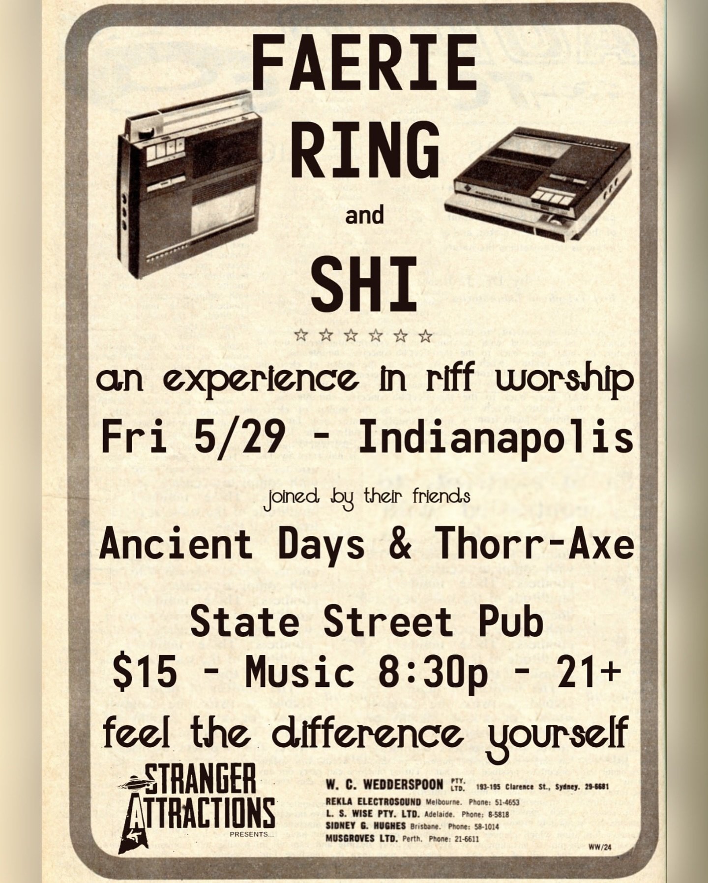Stranger Attractions presents: Faerie Ring / Shi / Ancient Days / Thorr Axe