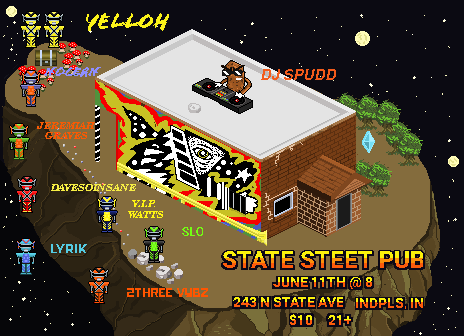 YELLOH / NOCEAN / SLO / JEREMIAH GRAVES / DAVESOINSANE / V.I.P. WATTS / 2THREE VYBZ / LYRIK / DJ SPUDD