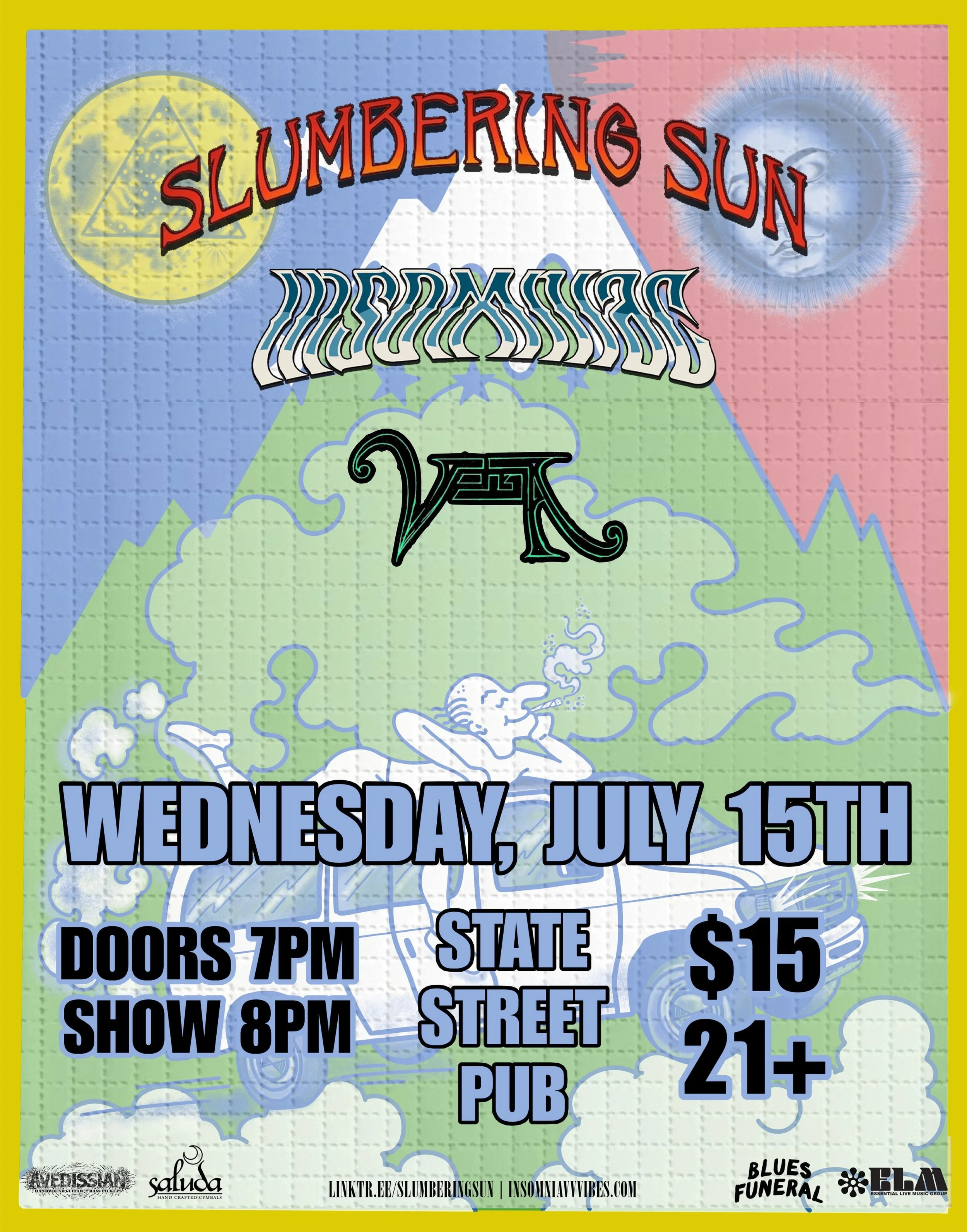 Stranger Attractions presents SLUMBERING SUN / INSOMNIAC / VEGA