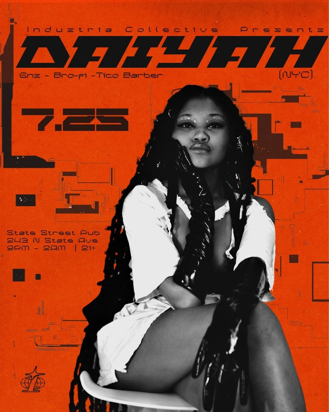 Industria presents DAIYAH (NYC) / GNZ / BRO-FI / TICO BARBER